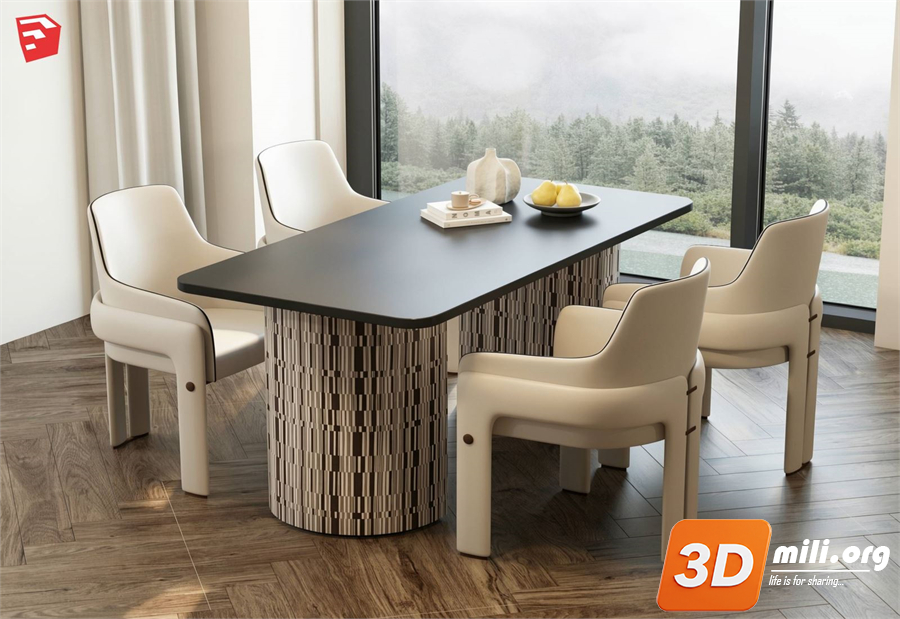 Dining Table Set Skp Files